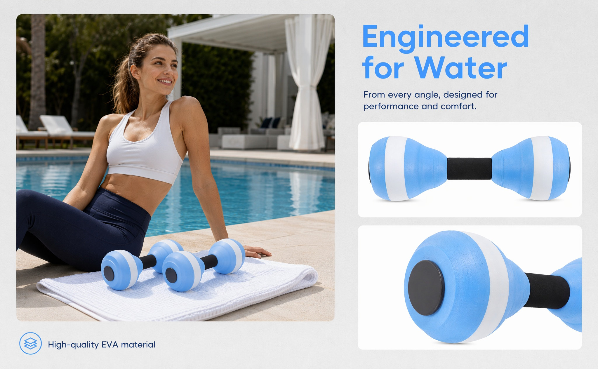 Aquatic Aerobics - 1Pair High Density Eva Aquatic Dumbbells